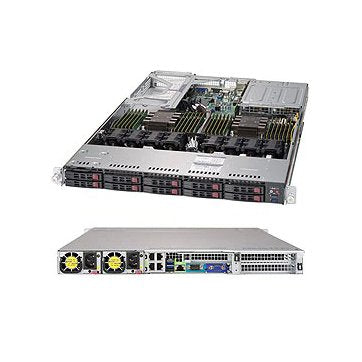 SUPERMICRO1U Ultra, 10 Hot-swap 2.5'' drive bays (2 NVMe opt.) w/ 2 Xeon
