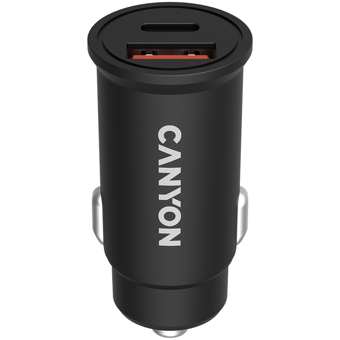 CANYON Ładowarka samoch. C-20-03 PD30W QC3.0 USB-C USB-A Czarna