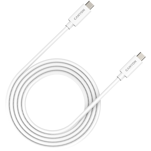 CANYON Kabel UC-42 USB-C do USB-C 240W 20Gbps 4k 2m Biały