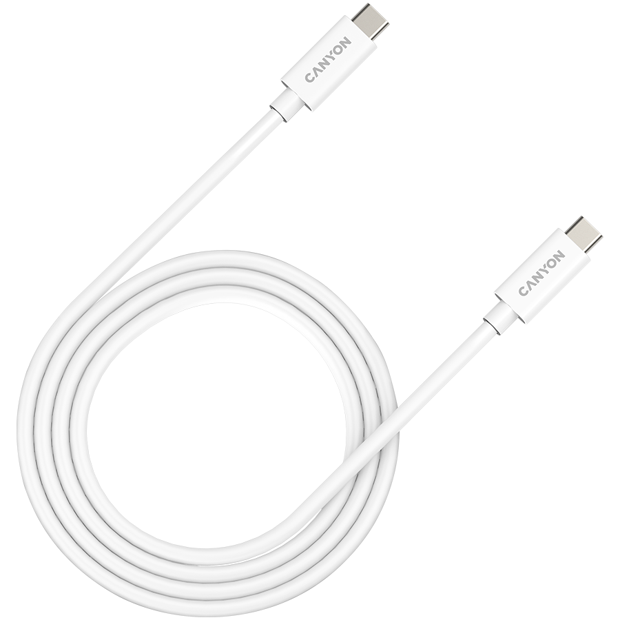 CANYON Kabel UC-44 USB-C do USB-C 240W 40Gbps 4k 1m Biały