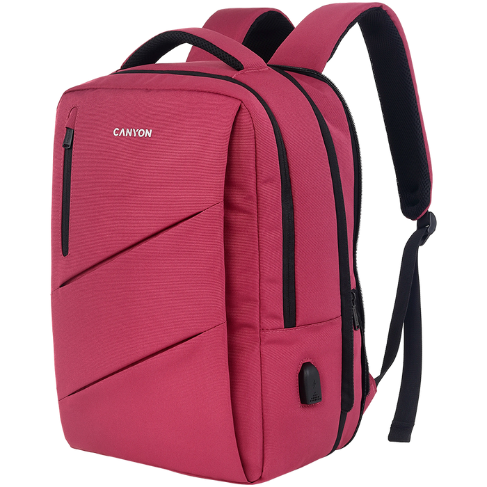 CANYON Plecak na laptopa BPE-5 Miejski USB 15.6'' Różowy