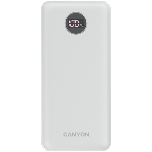 CANYON Powerbank PB-2002 LED 20000 mAh PD 20W QC 3.0 Biały