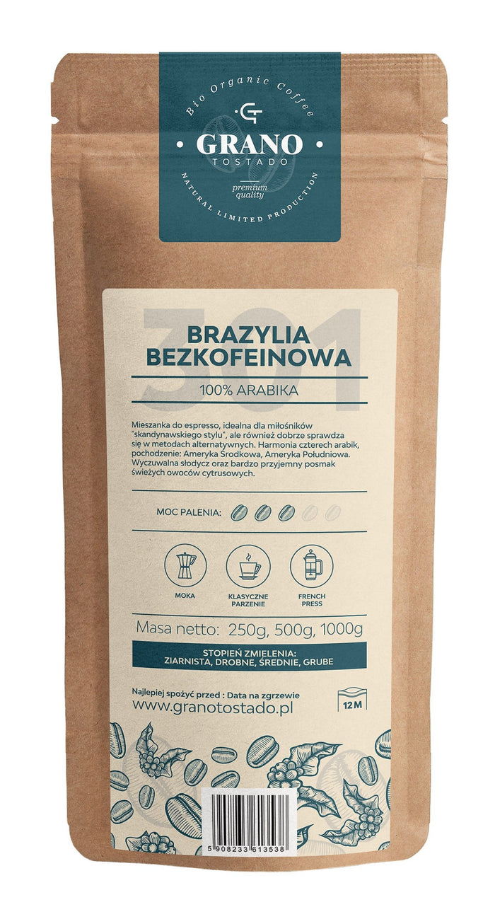 Kawa Brazylia Bezkofeinowa 500g
