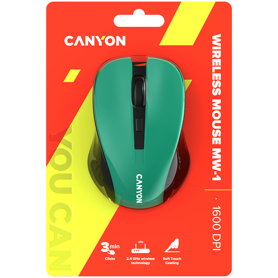 CANYON Mysz bezprzewodowa MW-1 Zielona