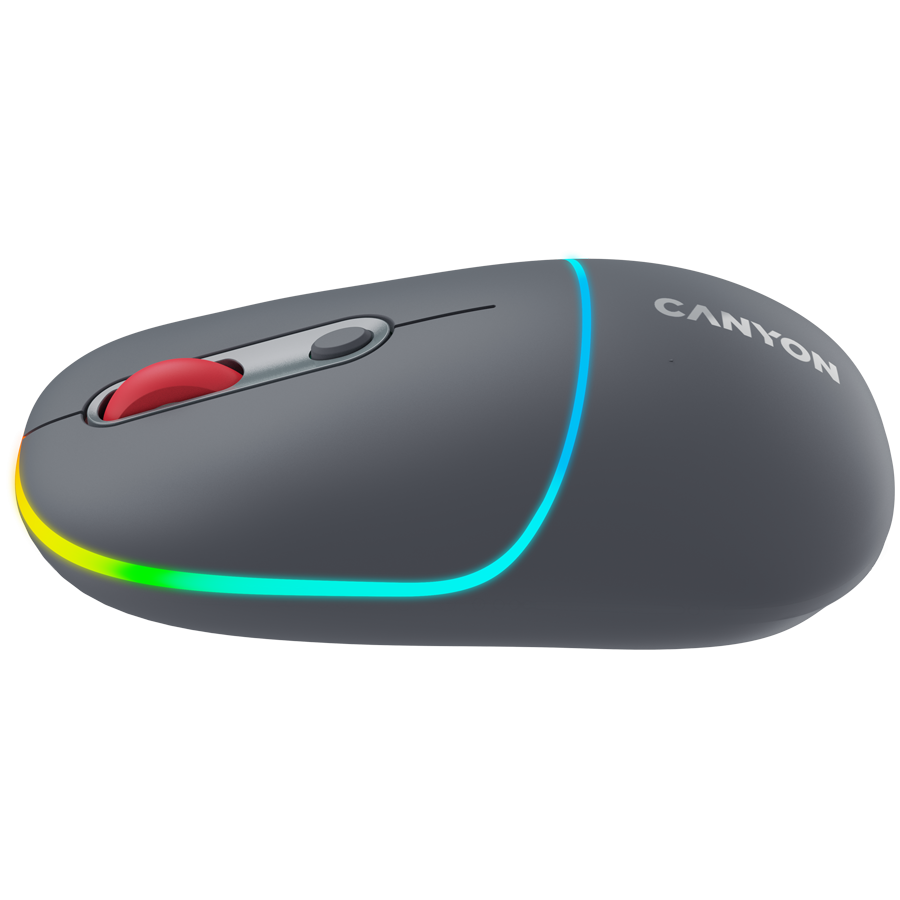 CANYON Mysz bezprzewodowa MW-22 2w1 RGB Szara