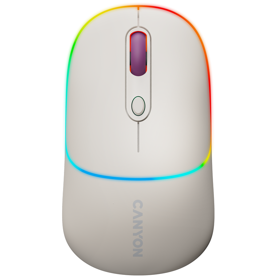 CANYON Mysz bezprzewodowa MW-22 2w1 RGB Beżowa