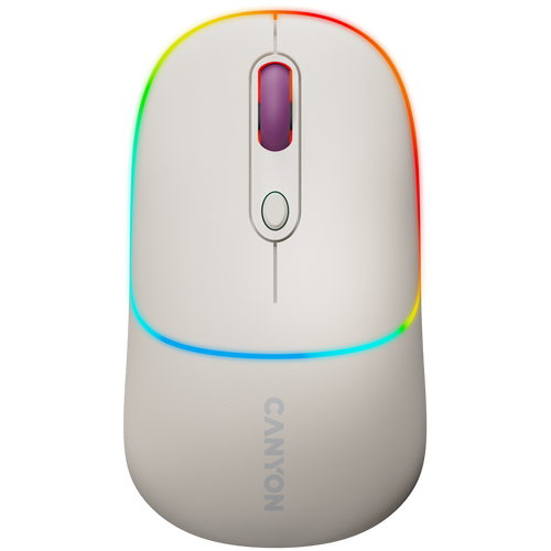 CANYON Mysz bezprzewodowa MW-22 2w1 RGB Beżowa