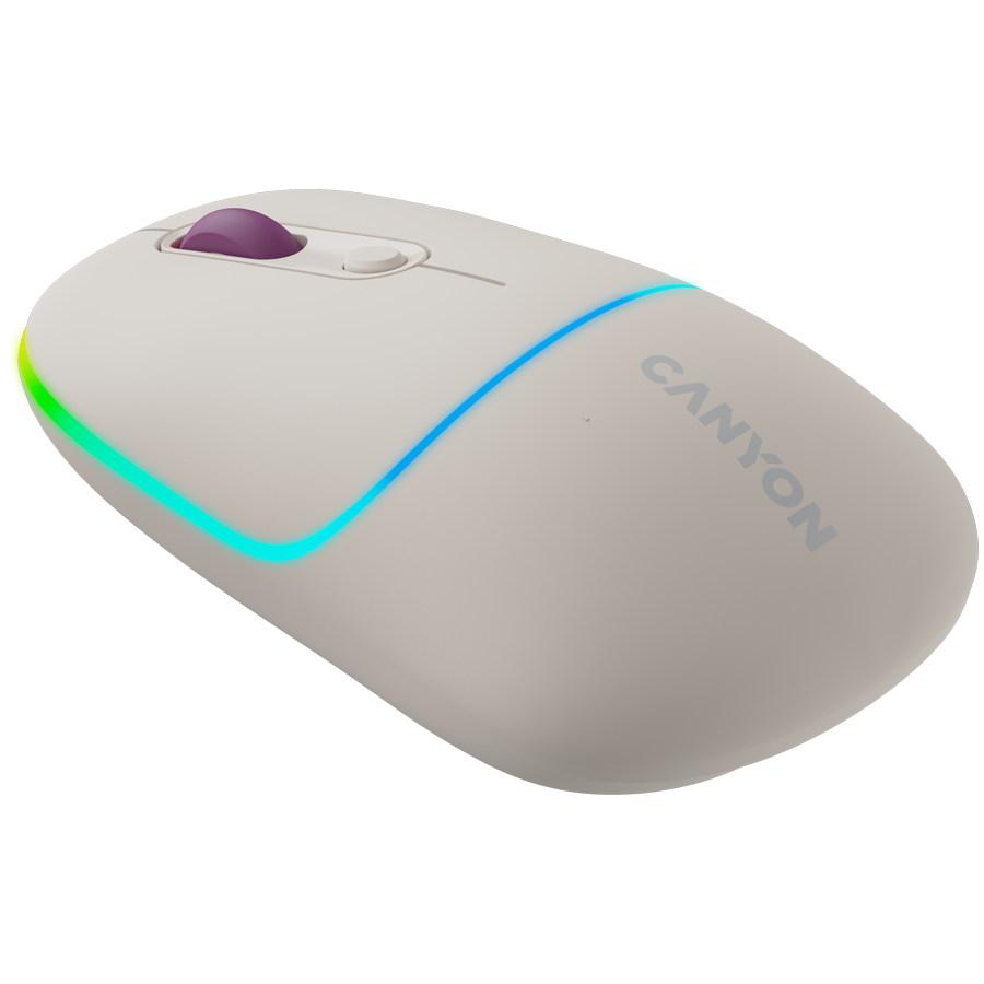 CANYON Mysz bezprzewodowa MW-22 2w1 RGB Beżowa
