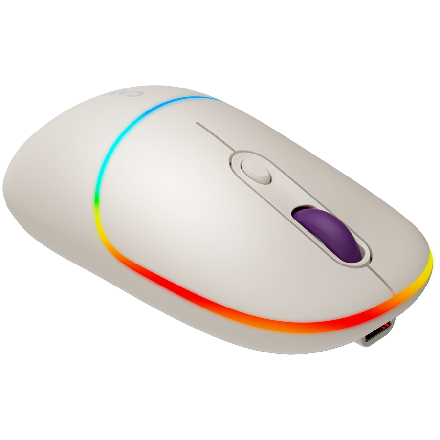 CANYON Mysz bezprzewodowa MW-22 2w1 RGB Beżowa