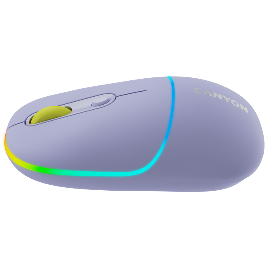 CANYON Mysz bezprzewodowa MW-22 2w1 RGB Fioletowa