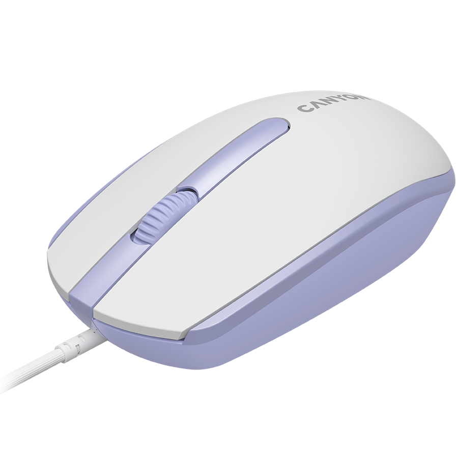 CANYON Mysz przewodowa M-10 Biało - Lawendowa