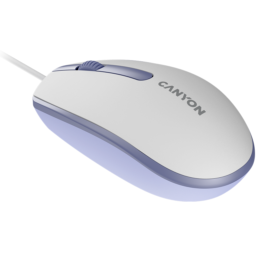 CANYON Mysz przewodowa M-10 Biało - Lawendowa