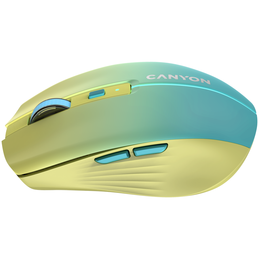 CANYON Mysz bezprzewodowa MW-44 Ładowanie USB-C Żółto - Niebieska
