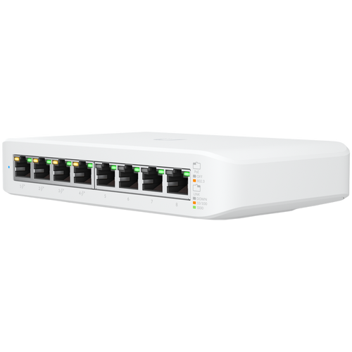 UBIQUITI UniFi Switch Lite 8 PoE; (4) GbE PoE+, (4) GbE