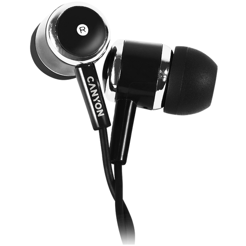 CANYON Słuchawki dokanałowe EPM-01 Mic Mini-Jack 1.2m Czarne