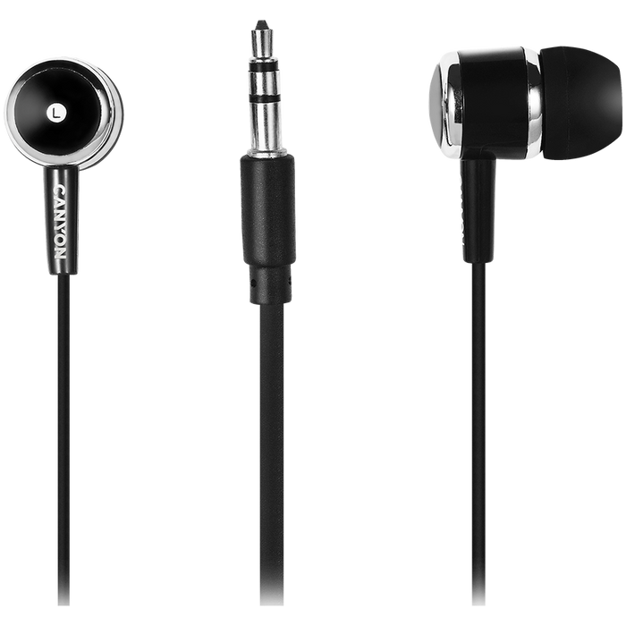 CANYON Słuchawki dokanałowe EPM-01 Mic Mini-Jack 1.2m Czarne