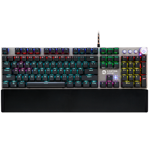 CANYON Klawiatura gamingowa Nightfall GK-7 RGB Przewodowa Szara