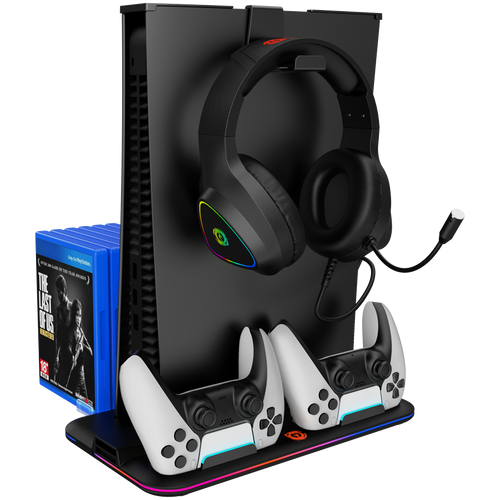 CANYON Podstawka CS-5 RGB PS5 Ładowanie + Chłodzenie Czarna