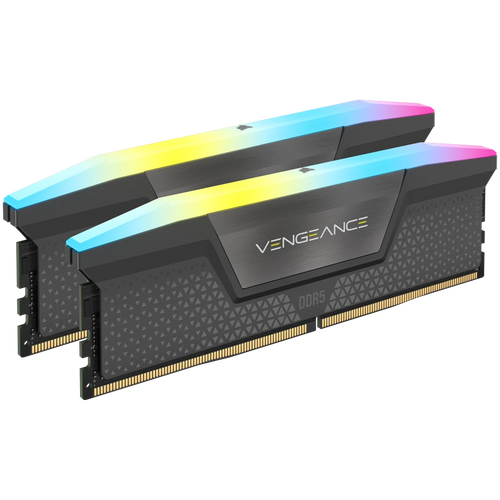 CORSAIR VENGEANCE RGB DDR5 32GB (2x16GB) DDR5 6000 CL36-44-44-96 1.4V AMD EXPO Memory - Grey, 0840006679653