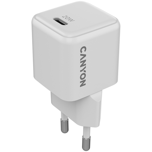 CANYON Ładowarka sieciowa CU20C GaN 20W 1xPD EU Biała
