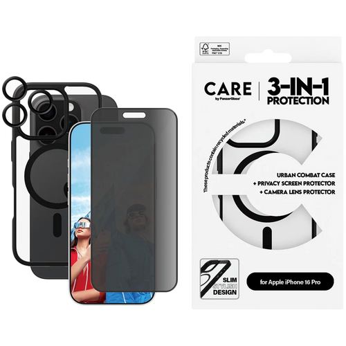 PANZERGLASS Flagship 3-in-1 Privacy Bundle iPhone 16 Pro
