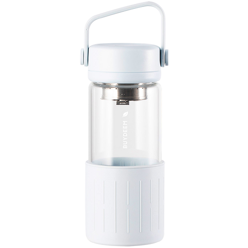 BUYDEEM Szklana butelka z zaparzaczem 300ml, DG42, Oat White