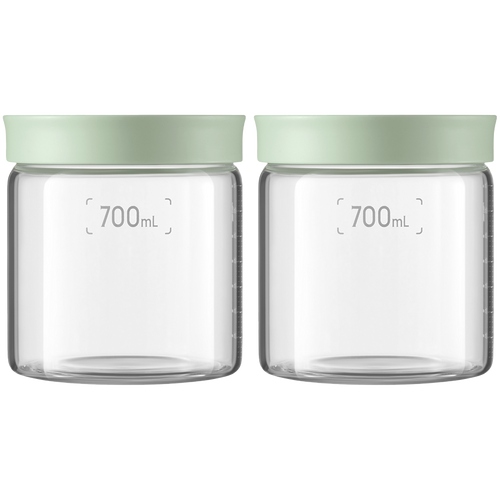 BUYDEEM Szklane słoiki 700ml z nakrętką wze Cozy Greenish, CS1014