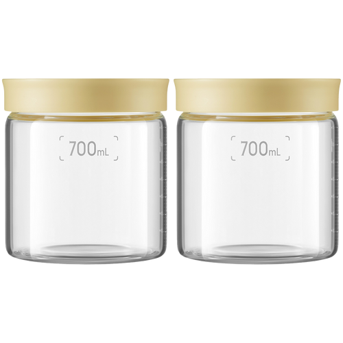 BUYDEEM Szklane słoiki 700ml z nakrętką wze Mellow Yellow, CS1014