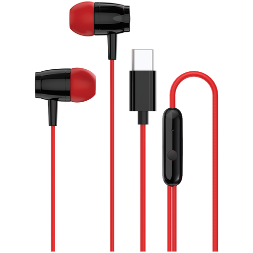 CANYON Słuchawki dokanałowe SEP-5 Przewód USB-C Czerwone