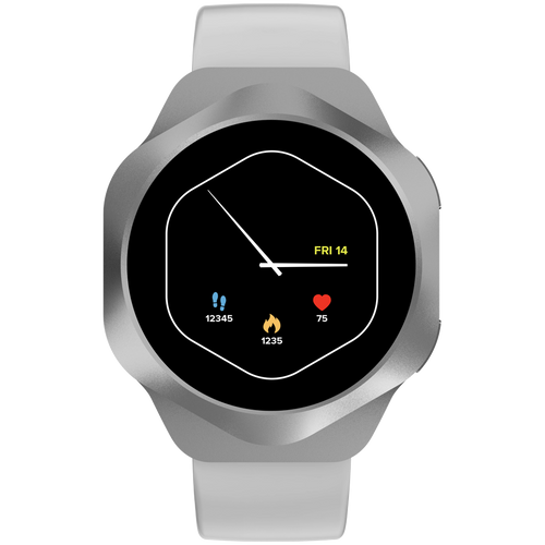 CANYON Smartwatch Hexagon 88 Rozmowy Bluetooth Srebrny