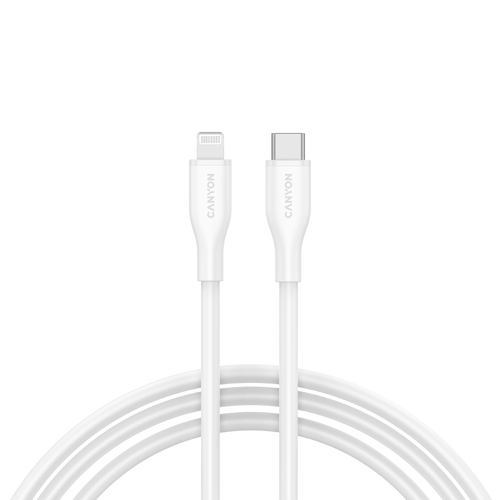 CANYON Kabel CLNM60 C-L 60W MFI 1m Silikonowy Biały