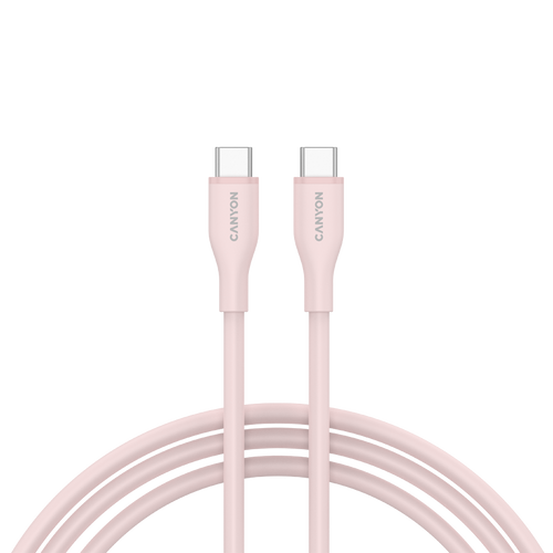 CANYON Kabel CC60SC10 C-C 60W 1m Silikonowy Różowo - Piaskowy