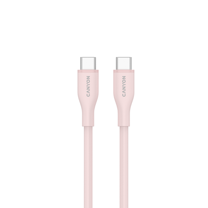 CANYON Kabel CC60SC10 C-C 60W 1m Silikonowy Różowo - Piaskowy