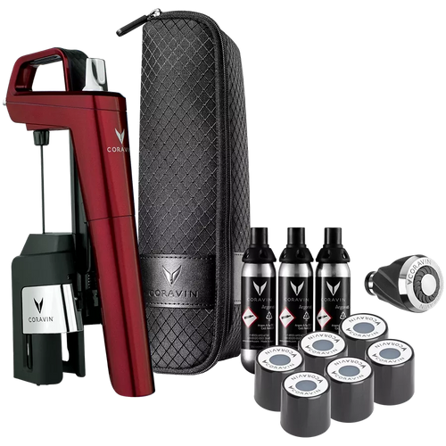CORAVIN Timeless Six Plus, System do przechowywania wina, Burgundowy