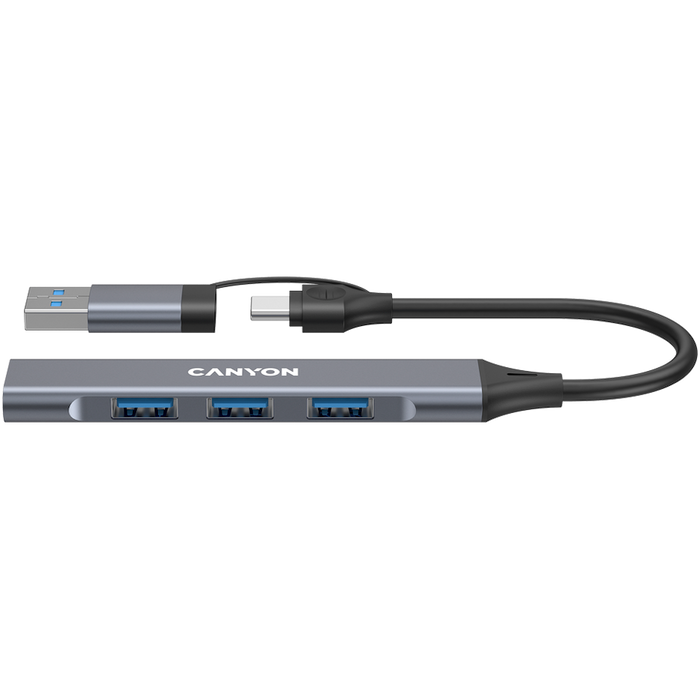 CANYON HUB DS-02 4 w 1 USB-A/C Szary