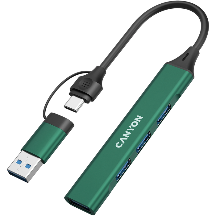 CANYON HUB DS-02 4 w 1 USB-A/C Zielony