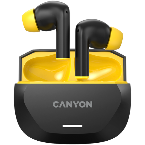 CANYON Słuchawki HEXAGON 7 TWS ANC+ENC Qi Czarno-Żółte