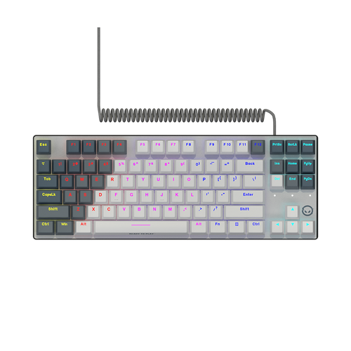 LORGAR Klawiatura Gamingowa Przewodowa Azar 514, mechaniczna, RGB, Biała