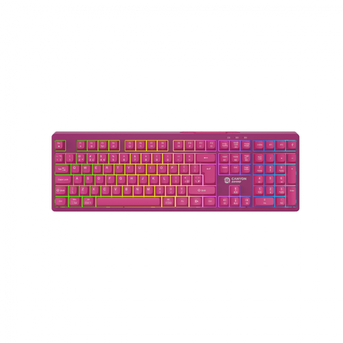 CANYON Klawiatura gamingowa Fortnax GKW-2 RGB Różowa