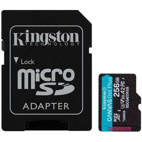 Kingston 256GB microSDXC Canvas Go Plus Gen4 200MB/s A2 U3 V30 Card + Adapter