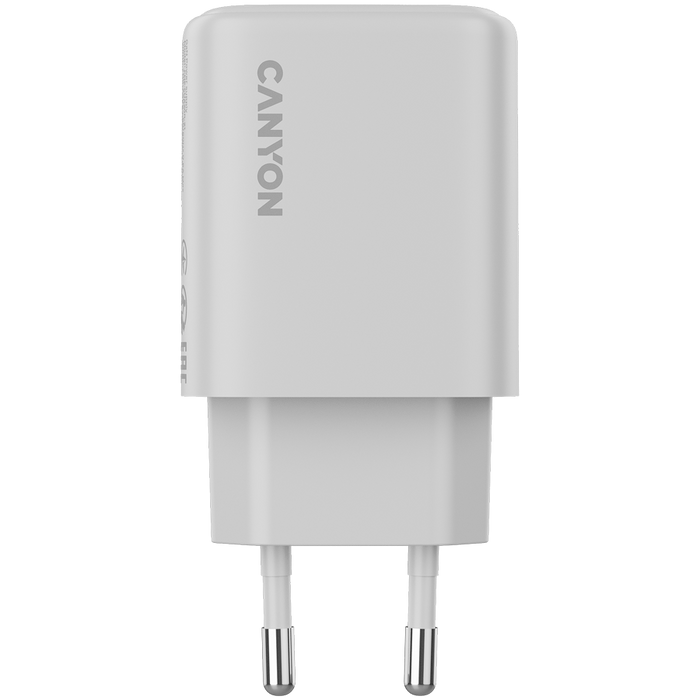 CANYON Ładowarka sieciowa OnCharge 200 20W 1xPD 1xQC EU Biała