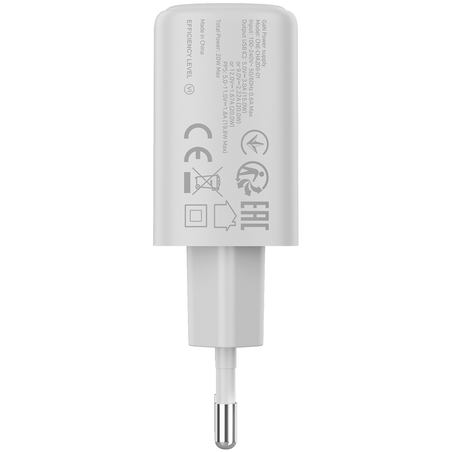 CANYON Ładowarka sieciowa OnCharge 200 20W 1xPD EU Biała