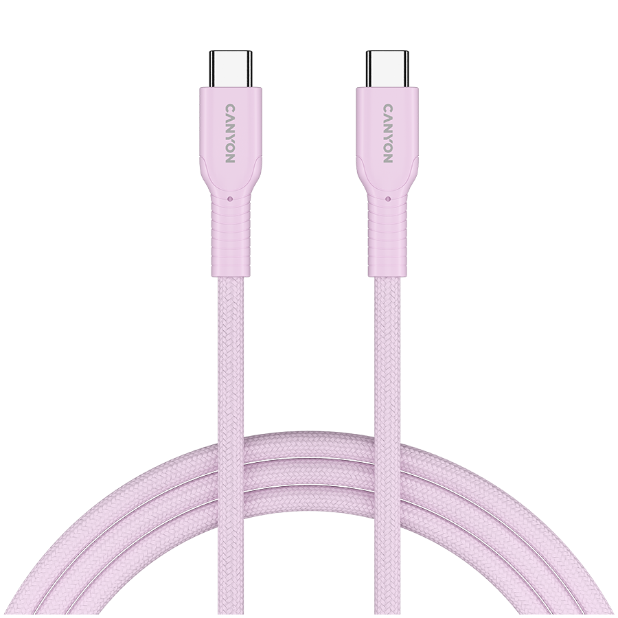 CANYON Kabel OnWire 60CL C-C 60W w oplocie 1m Różowy