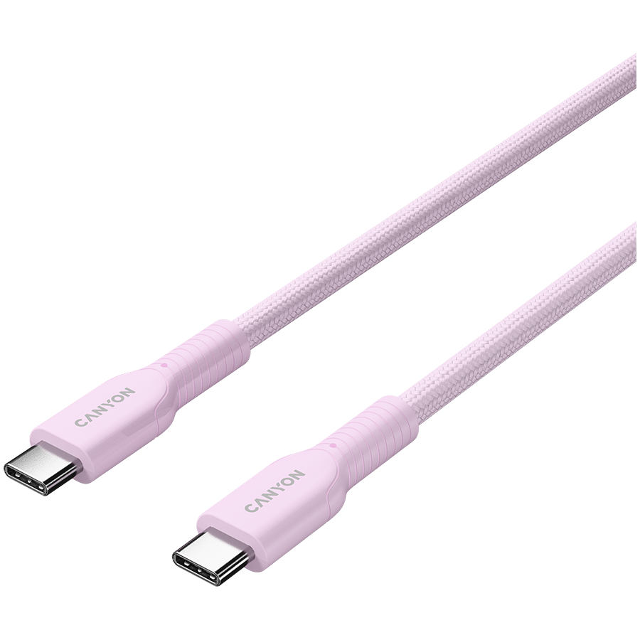 CANYON Kabel OnWire 60CL C-C 60W w oplocie 1m Różowy