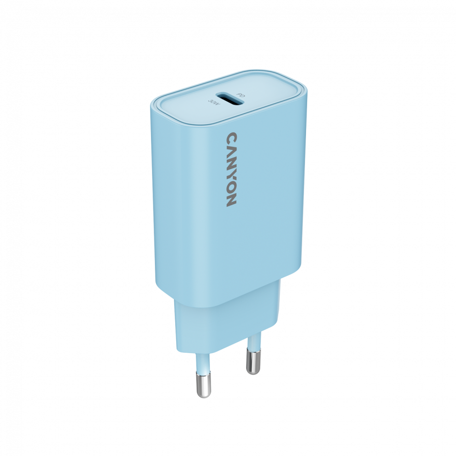 CANYON Ładowarka sieciowa OnCharge 30CL 30W 1xPD EU Niebieska