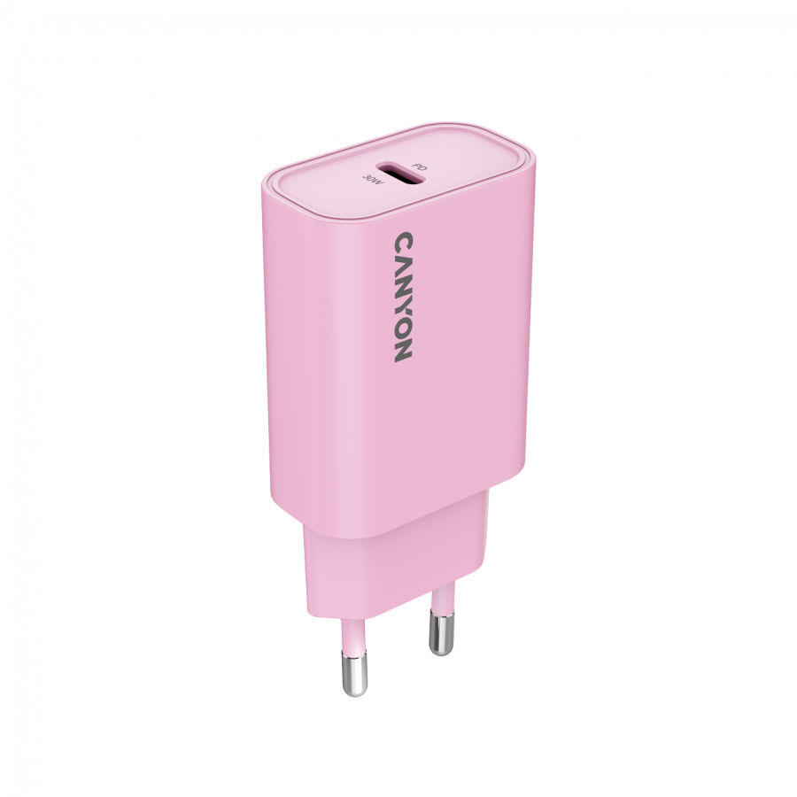 CANYON Ładowarka sieciowa OnCharge 30CL 30W 1xPD EU Różowa