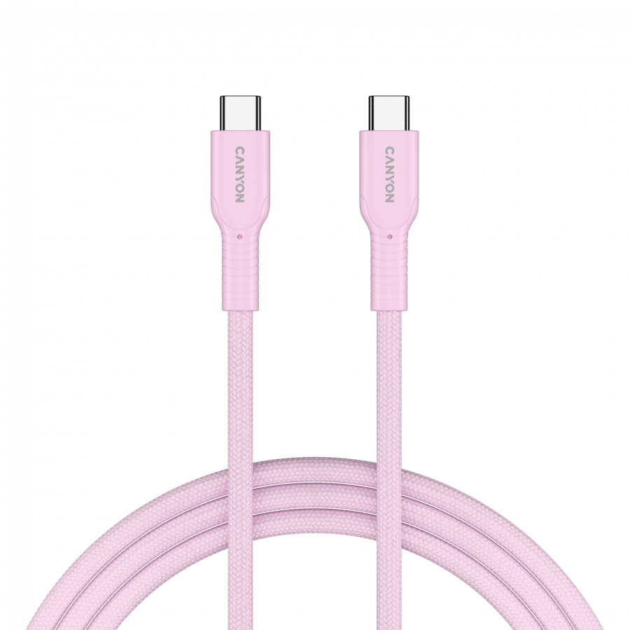 CANYON Kabel OnWire 60CL C-C 60W w oplocie 1m Różowy