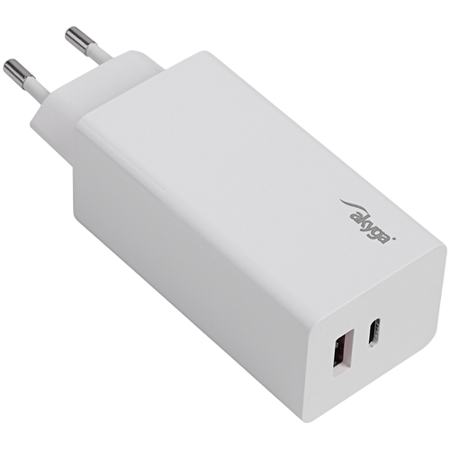 AKYGA Ładowarka sieciowa Akyga AK-CH-20 100W USB-C USB-A PD GaN 5-20V / 1.5-5A biała