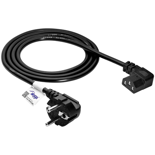 AKYGA Kabel zasilający kątowy Akyga AK-PC-02C CU 3x0.75mm² CEE 7/7 / IEC C13 1.5m