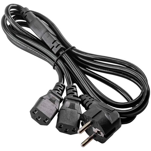 AKYGA Kabel zasilający Y rozdzielacz Akyga AK-PC-04A CCA 3x0.5mm² CEE 7/7 / 2x IEC C13 1.8 m